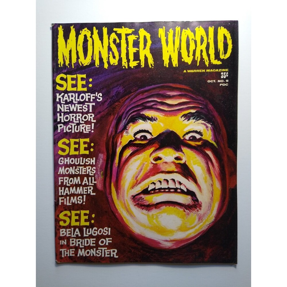 MONSTER WORLD Magazine Oct/1964 Issue 5 Karloff Hammer Lugosi Warren